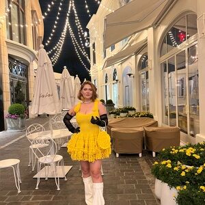 Vibrant Yellow Ruffled Dress